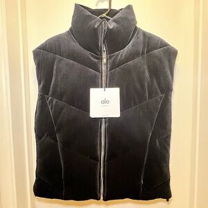 ALO Yoga Black Corduroy Puffer Vest